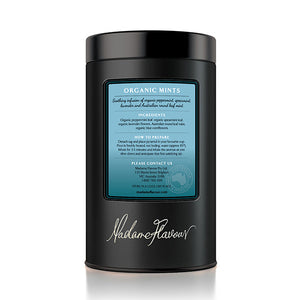 Organic Mints Embossed Black Storage Tin (New Tins in Stock-tin will differ to image shown)