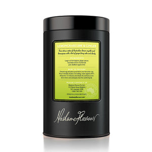 Lemongrass Lime and Ginger Embossed Black Storage Tin (New Tins in Stock-tin will differ to image shown)