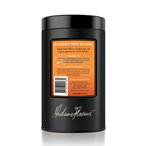 Rooibos Mint Choc Embossed Black Storage Tin (New Tins in Stock-tin will differ to image shown)