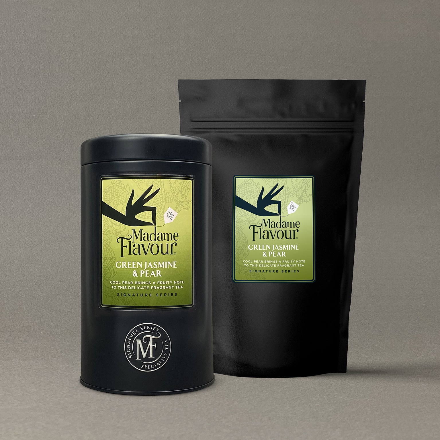 Green Jasmine and Pear 100 Pyramid Pouch & Tin Bundle (tin will differ to image shown)