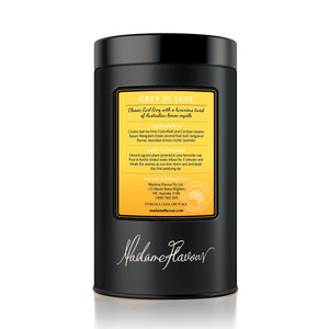 Grey de Luxe Embossed Black Storage Tin (New Tins in Stock-tin will differ to image shown)