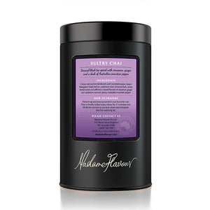 Sultry Chai Embossed Black Storage Tin (New Tins in Stock-tin will differ to image shown)