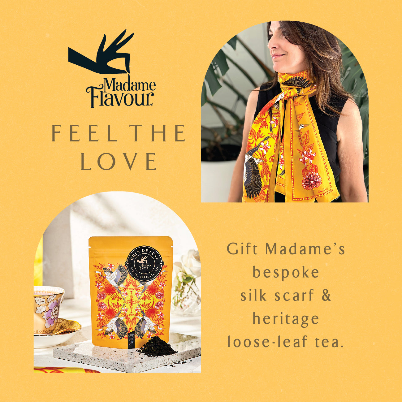 Madame's Grey De Luxe Loose Leaf & Scarf Gift set